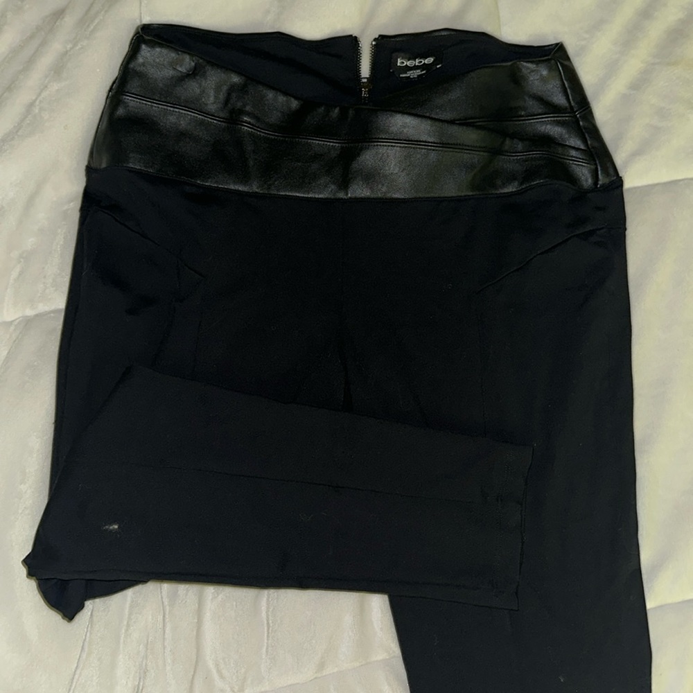 Bebe leather waste leggings